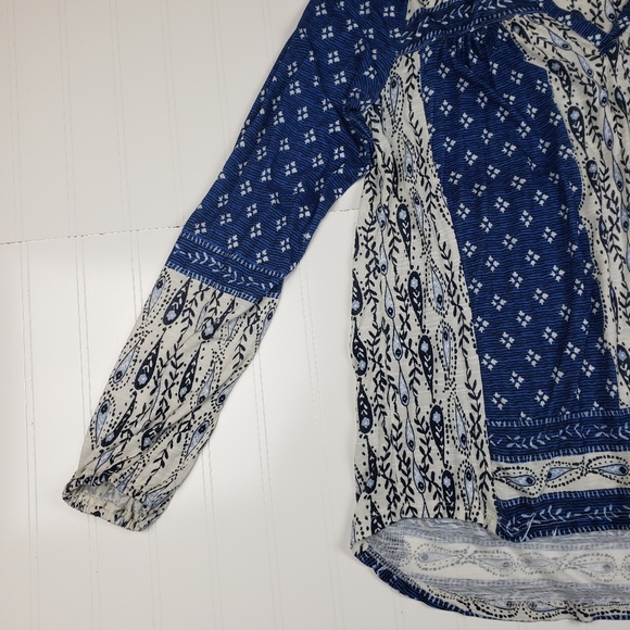 Lucky Brand blue patterned long sleeve tee - Picture 4 of 6